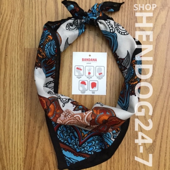 COLORFUL ELEPHANT BANDANA SCARVE ONE SIZE - Picture 3 of 3